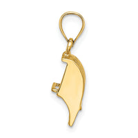 14K 3D Cranberry Scoop Charm-K7134