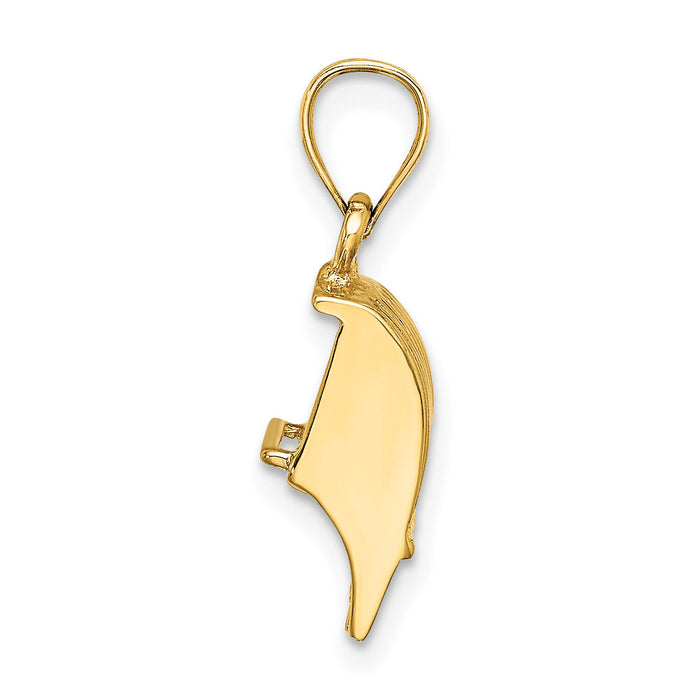 14K 3D Cranberry Scoop Charm-K7134