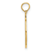 14K Flat Textured Peace Sign Charm-K7135