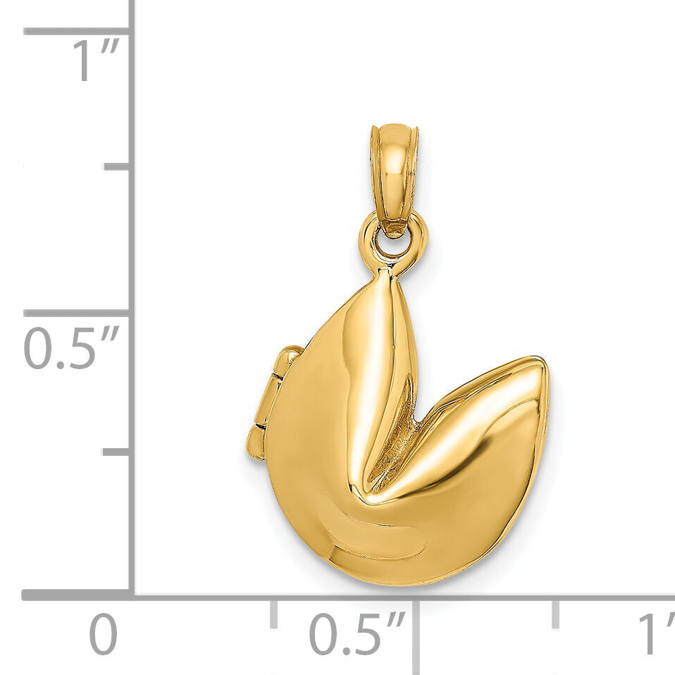 14K 3-D Opens Fortune Cookie Charm-K7137