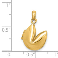 14K 3-D Opens Fortune Cookie Charm-K7137