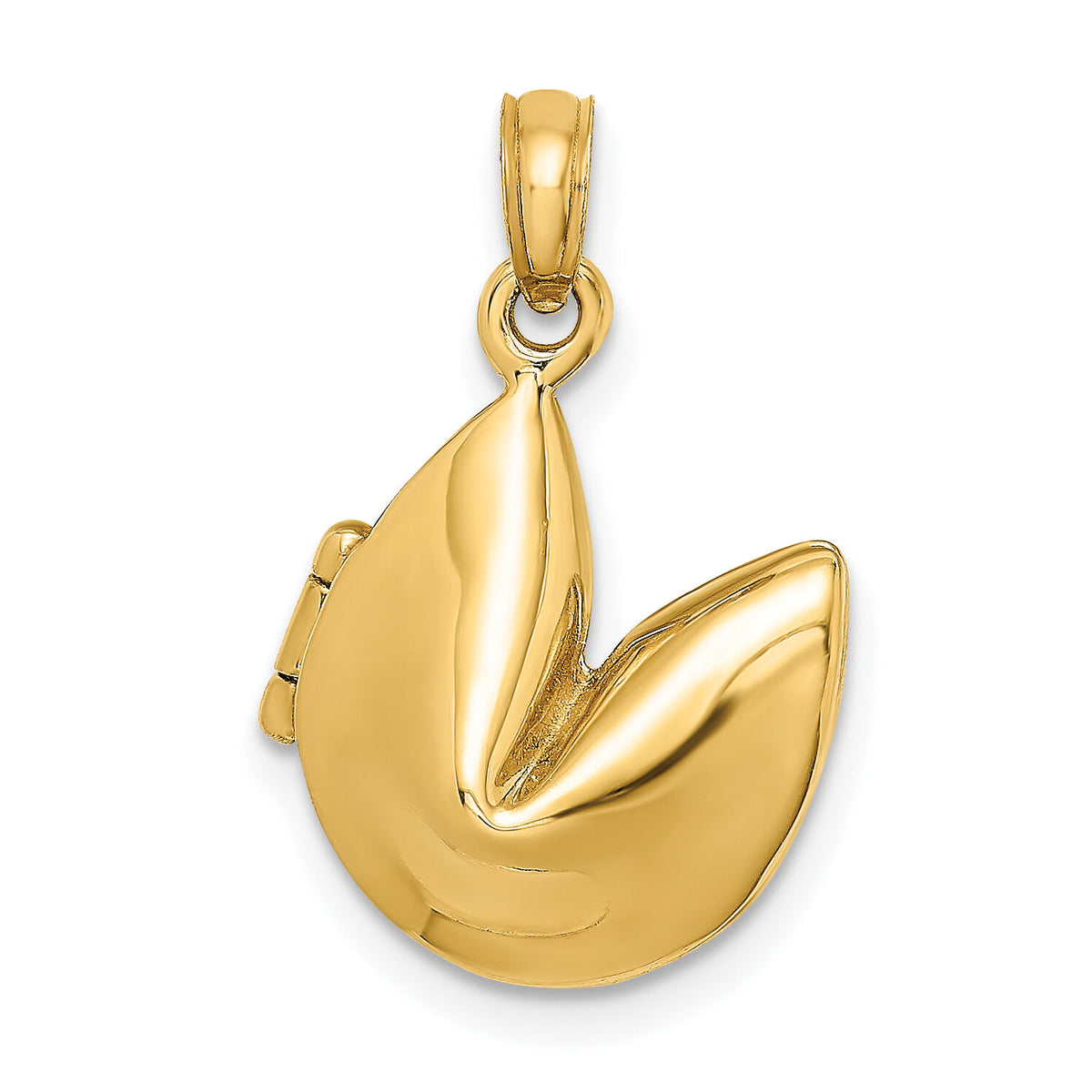 14K 3-D Opens Fortune Cookie Charm-K7137