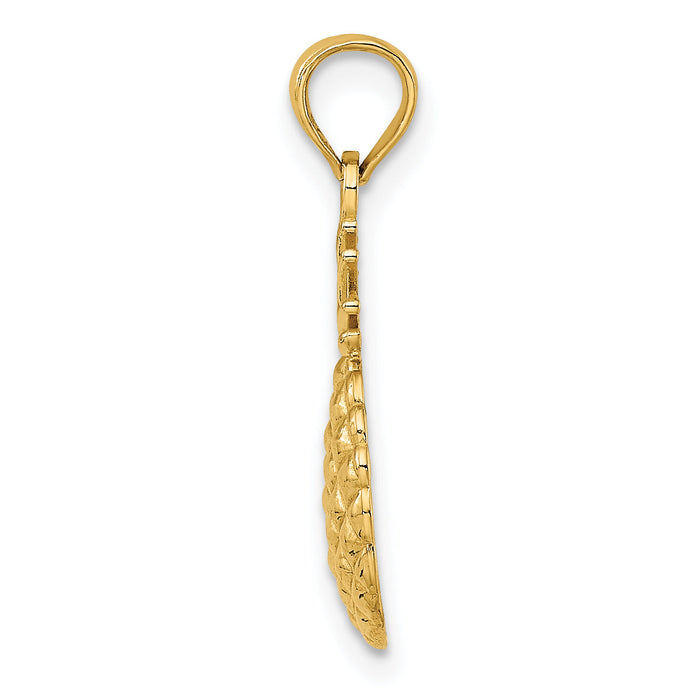 14K Textured Pineapple Charm-K7138