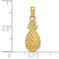 14K Textured Pineapple Charm-K7138