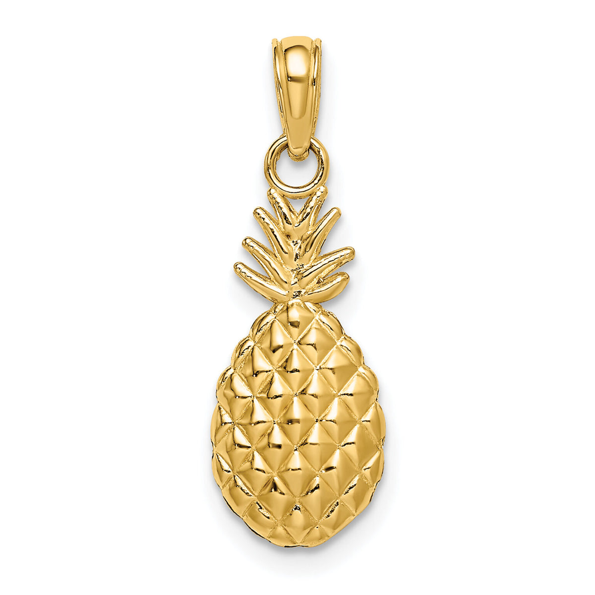 14K Textured Pineapple Charm-K7138