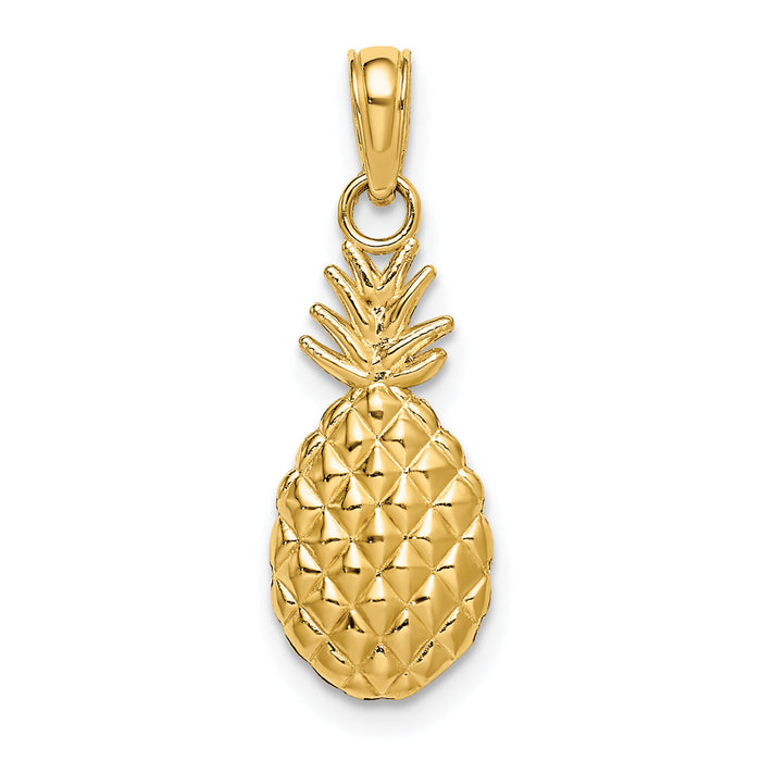 14K Textured Pineapple Charm-K7138