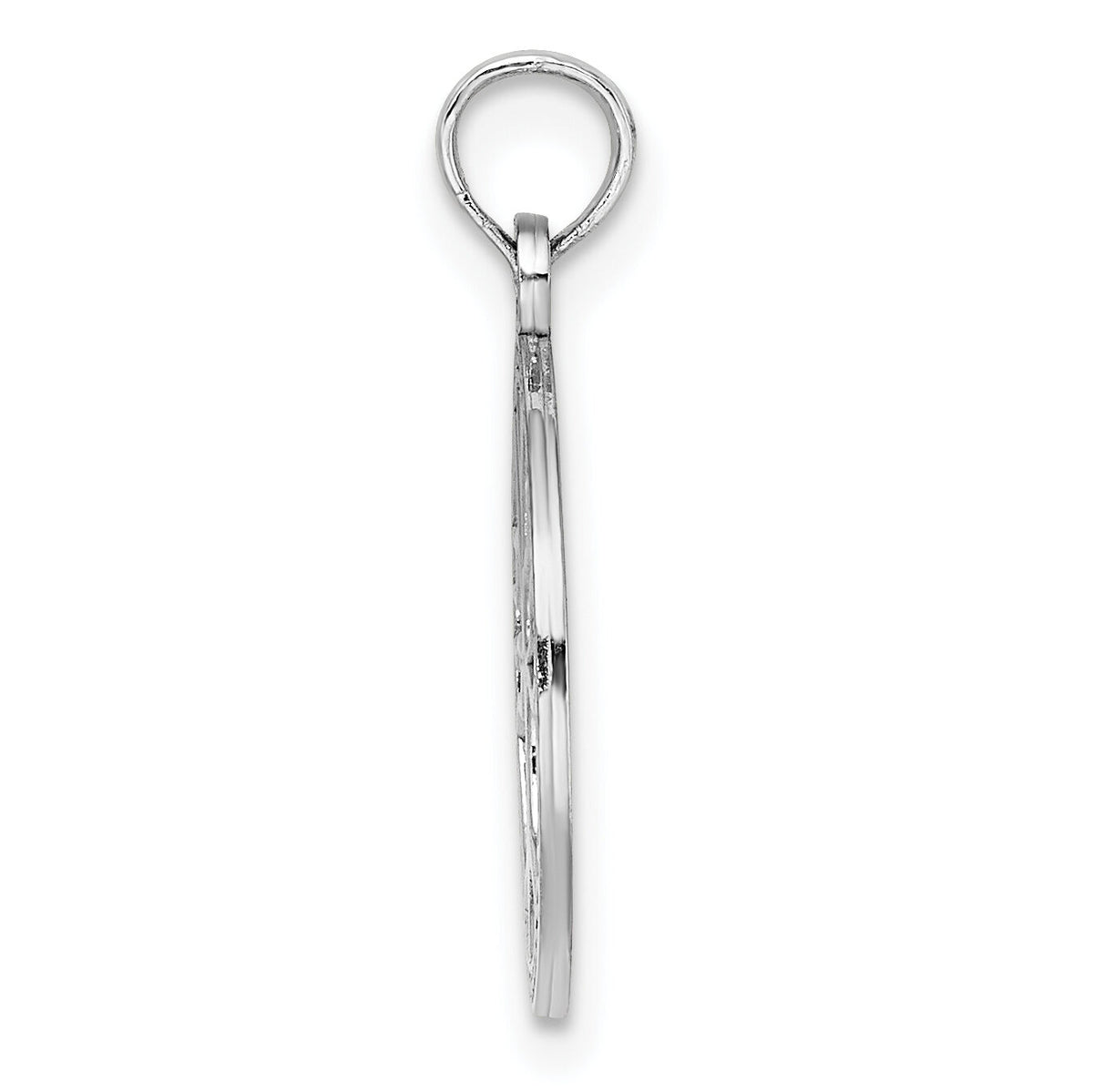 14K White Gold Small Tree of Life In Round Frame Charm-K7139W