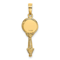 14K 3-D Hand Mirror Charm-K7140