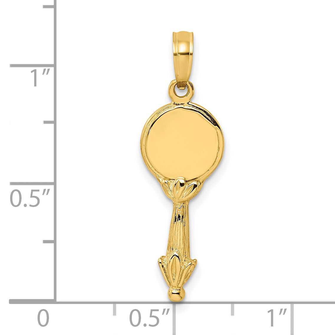 14K 3-D Hand Mirror Charm-K7140