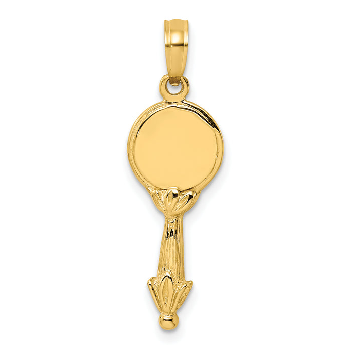 14K 3-D Hand Mirror Charm-K7140