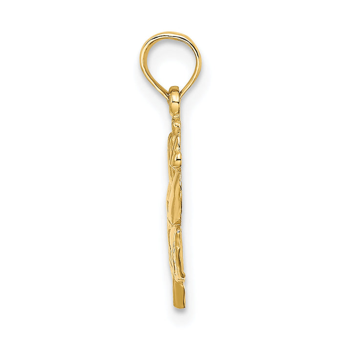 14K Polished Rose Charm-K7142