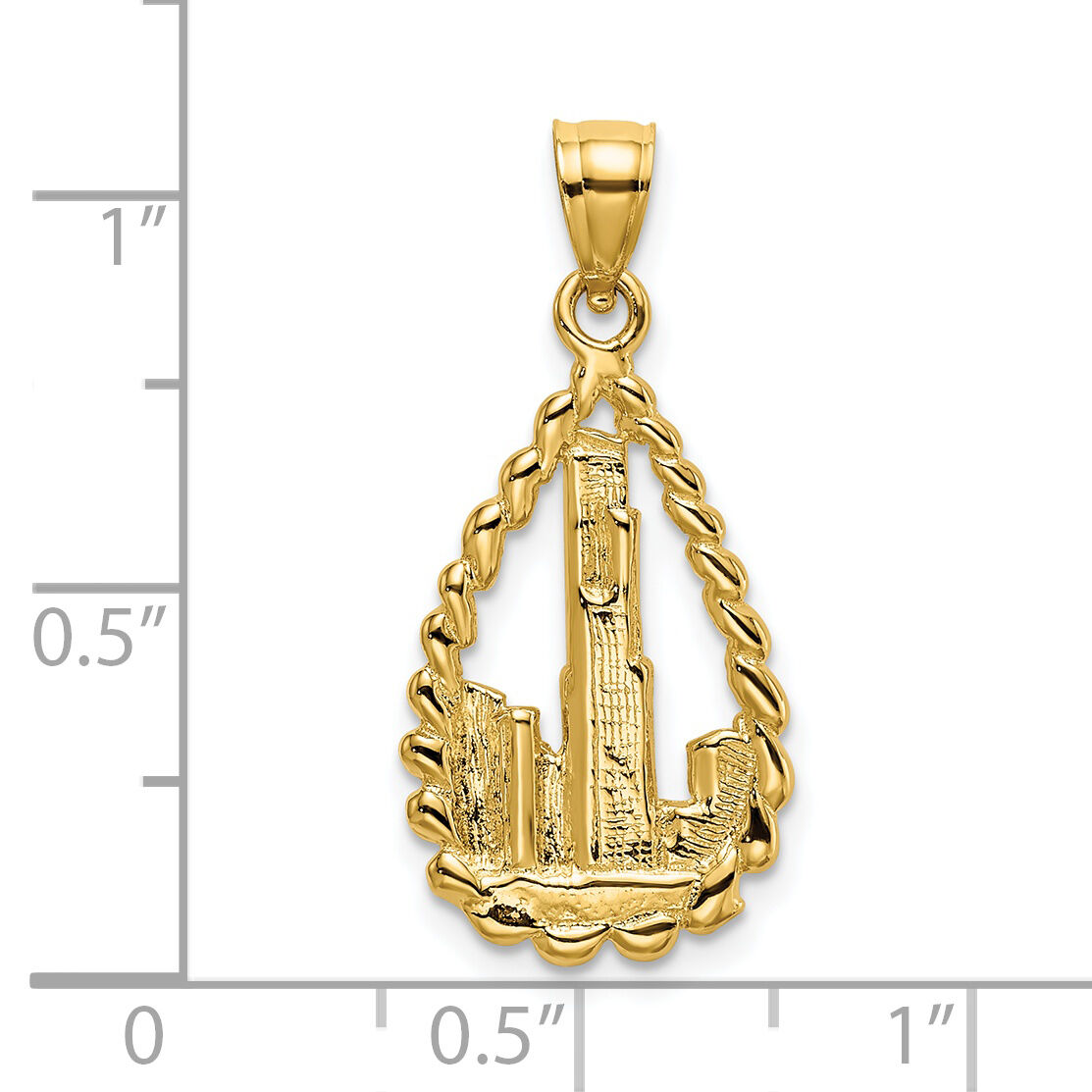 14K Chicago Skyline/Willis Tower Teardrop Charm-K7145