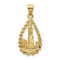 14K Chicago Skyline/Willis Tower Teardrop Charm-K7145