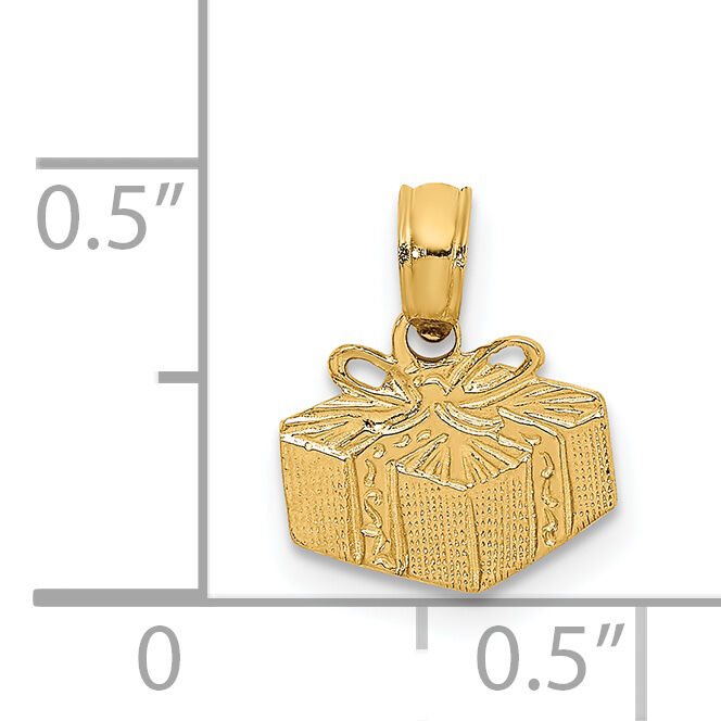 14K Wrapped Gift Box Charm-K7149