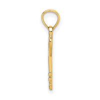 14K 3D Key w/ Heart Charm-K7153