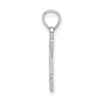14K White Gold 3D Key w/ Heart Pendant-K7153W