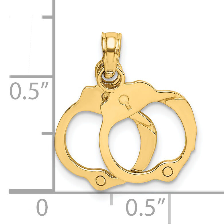14K 2-Piece Handcuffs Charm-K7154