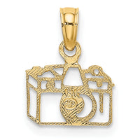14K Flat Cut-Out Camera Charm-K7155