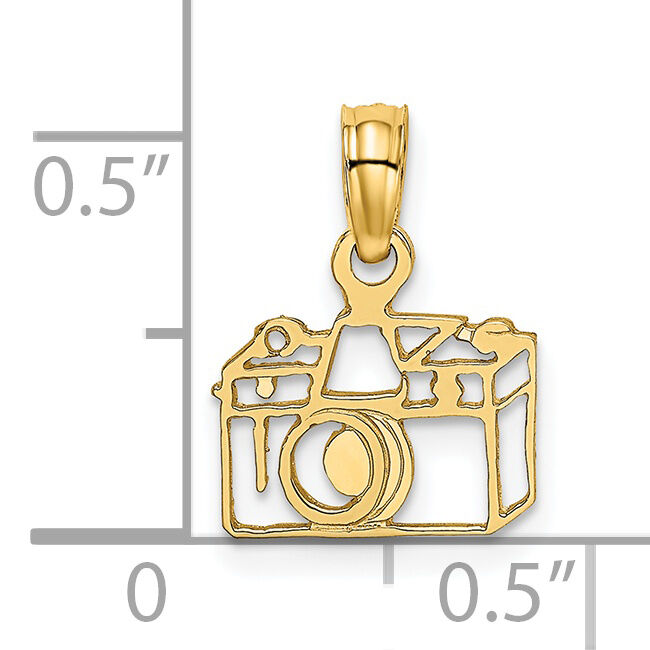 14K Flat Cut-Out Camera Charm-K7155