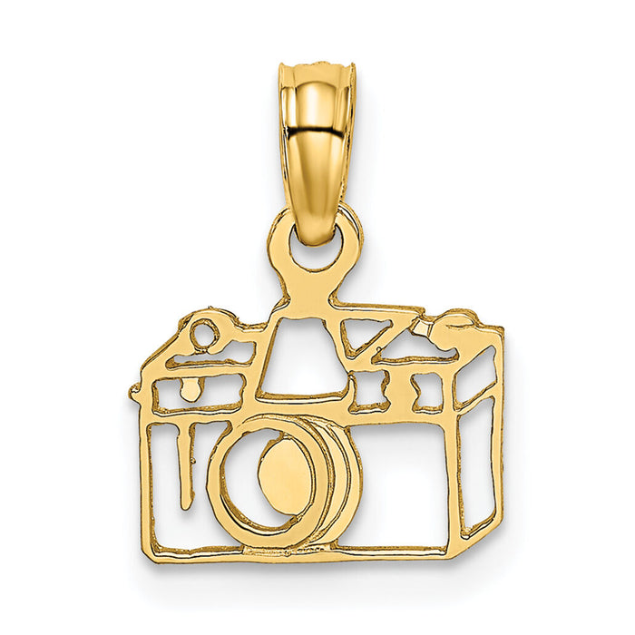 14K Flat Cut-Out Camera Charm-K7155