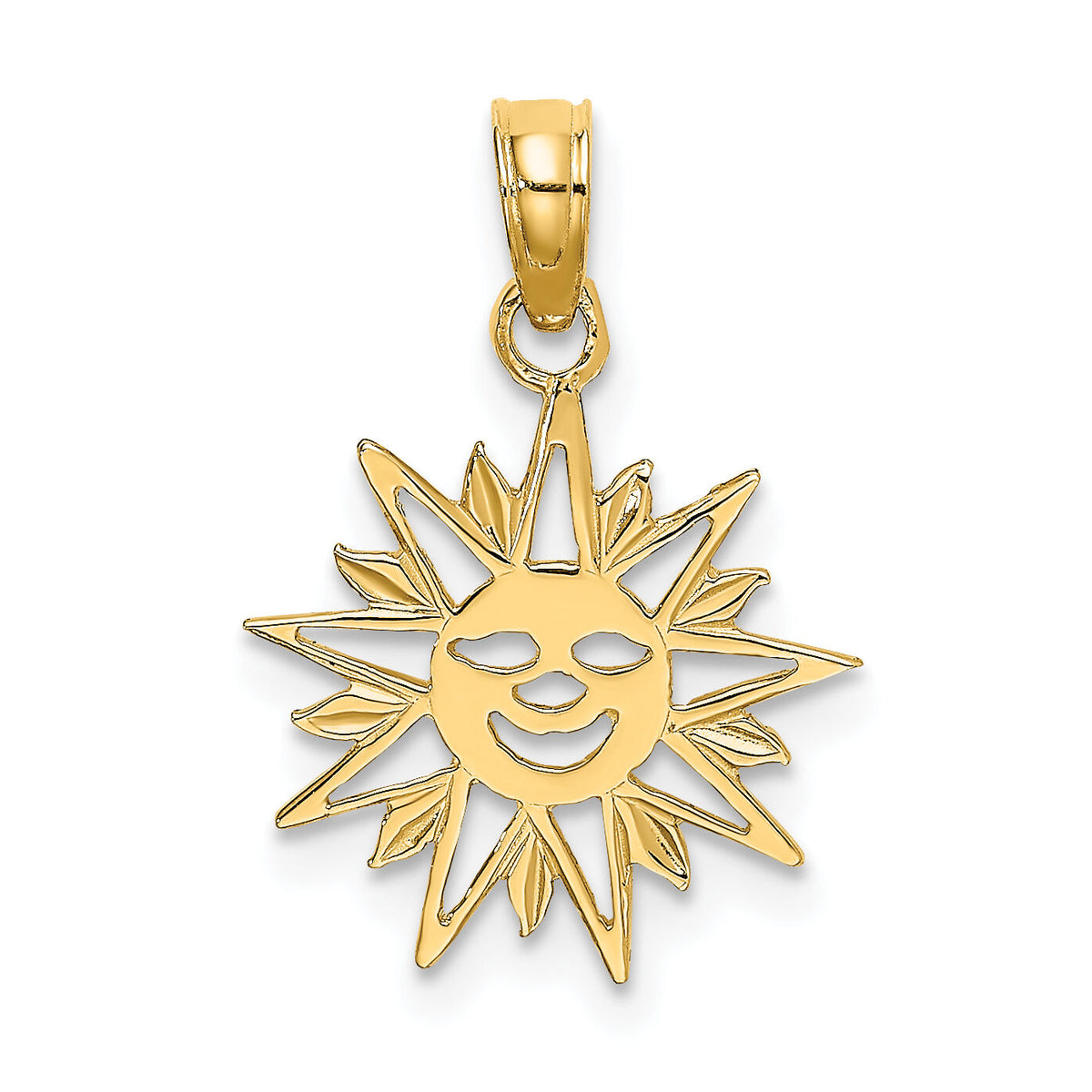 14K Smiling Sun Charm-K7156