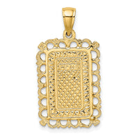 14K Queen Playing Card Charm-K7159