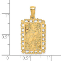 14K Queen Playing Card Charm-K7159