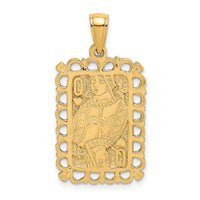 14K Queen Playing Card Charm-K7159