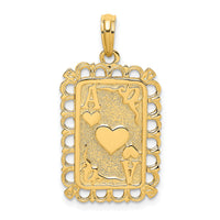 14K Hearts w/ Ace Playing Cards Charm-K7161