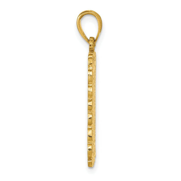 14K Jack of Hearts Pendant-K7162