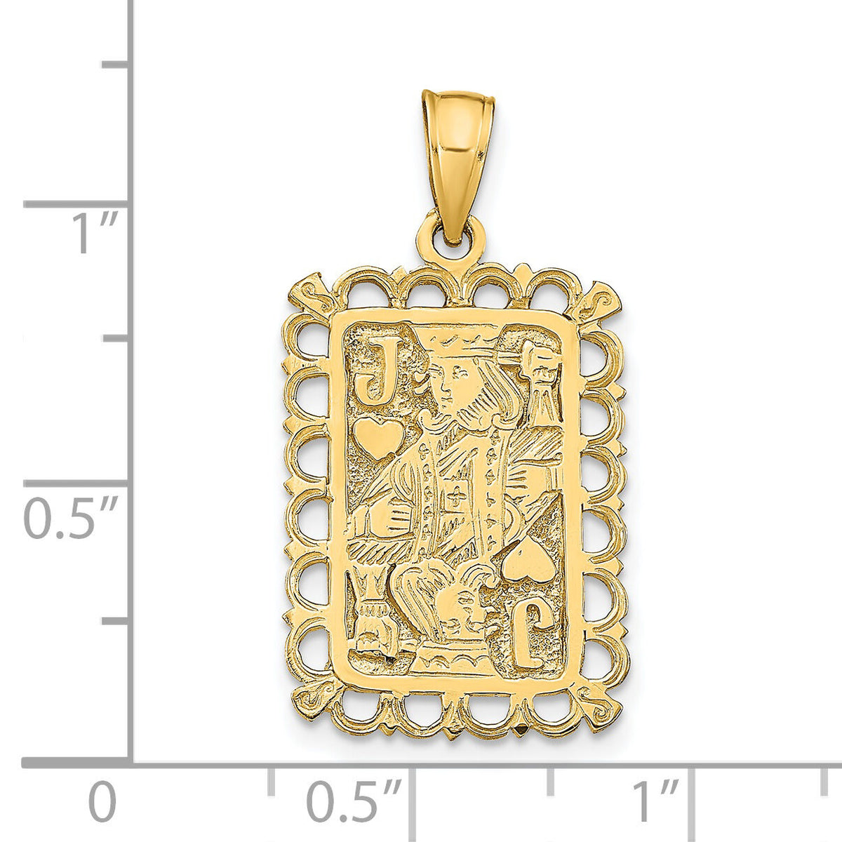 14K Jack of Hearts Pendant-K7162