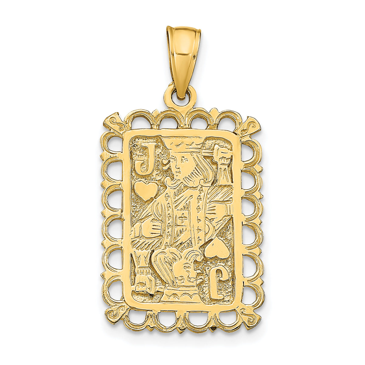 14K Jack of Hearts Pendant-K7162