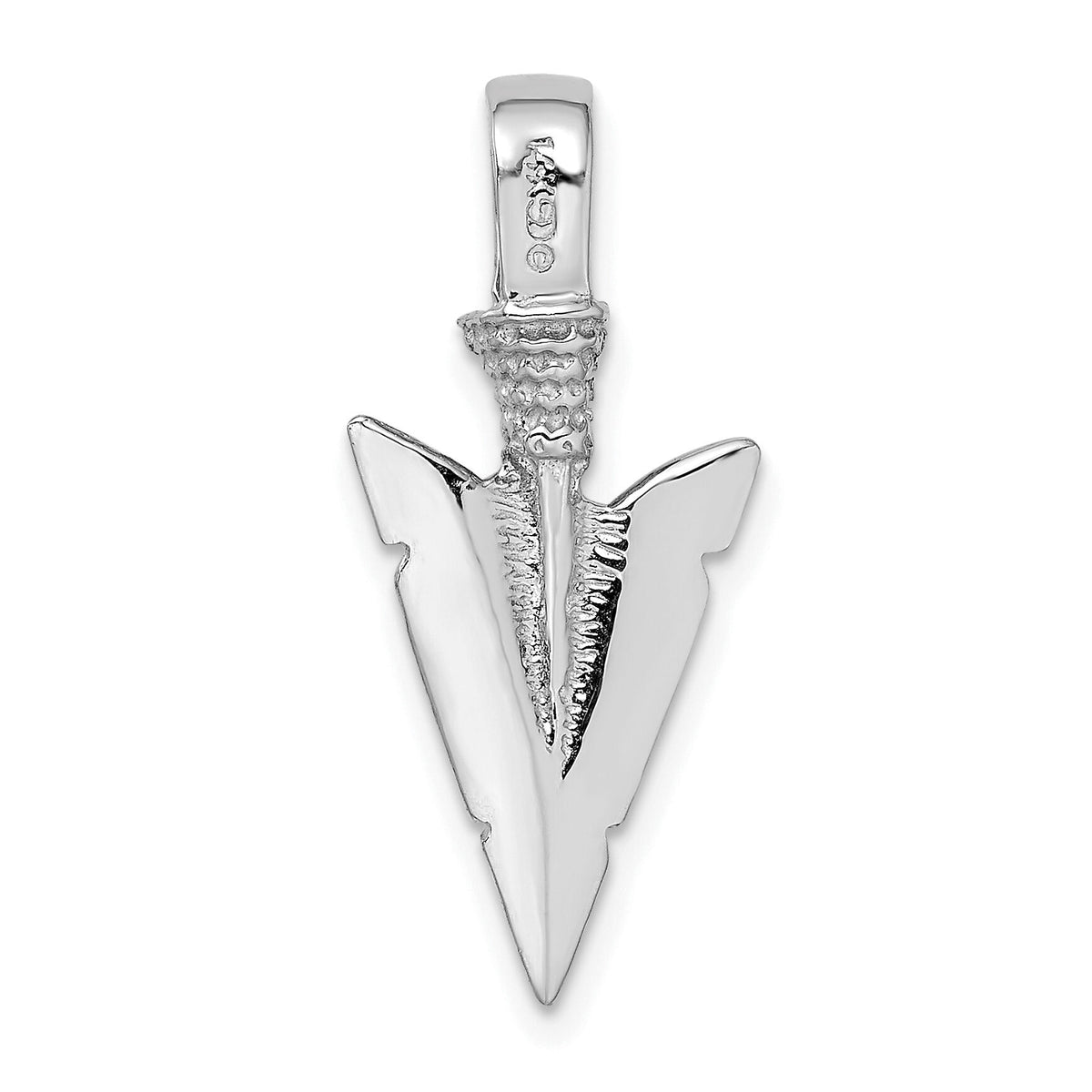 14K White Gold 3-D Arrowhead Charm-K7165W