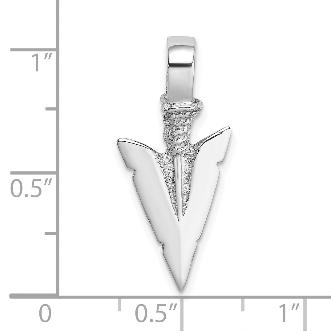 14K White Gold 3-D Arrowhead Charm-K7165W
