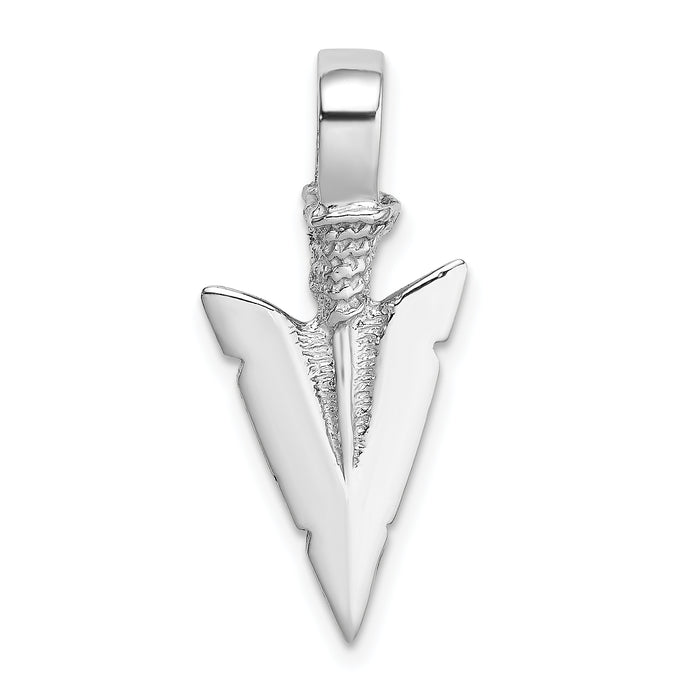 14K White Gold 3-D Arrowhead Charm-K7165W