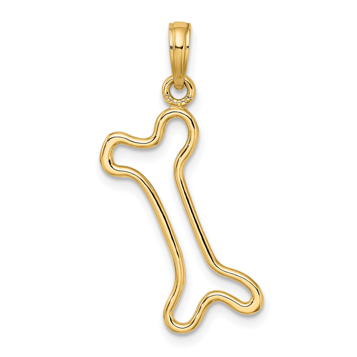 14K Cut-Out Polished Dog Bone Charm-K7166