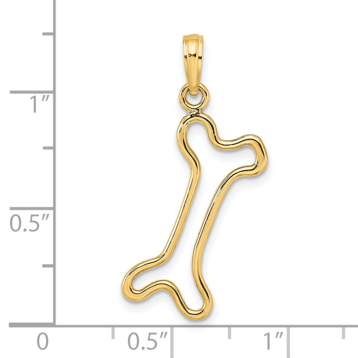 14K Cut-Out Polished Dog Bone Charm-K7166