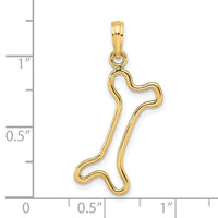 14K Cut-Out Polished Dog Bone Charm-K7166