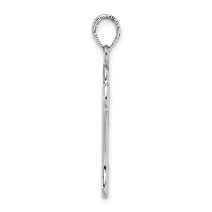 14K White Gold Cut-Out Polished Dog Bone Charm-K7166W