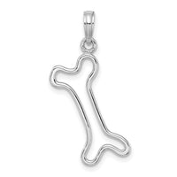 14K White Gold Cut-Out Polished Dog Bone Charm-K7166W