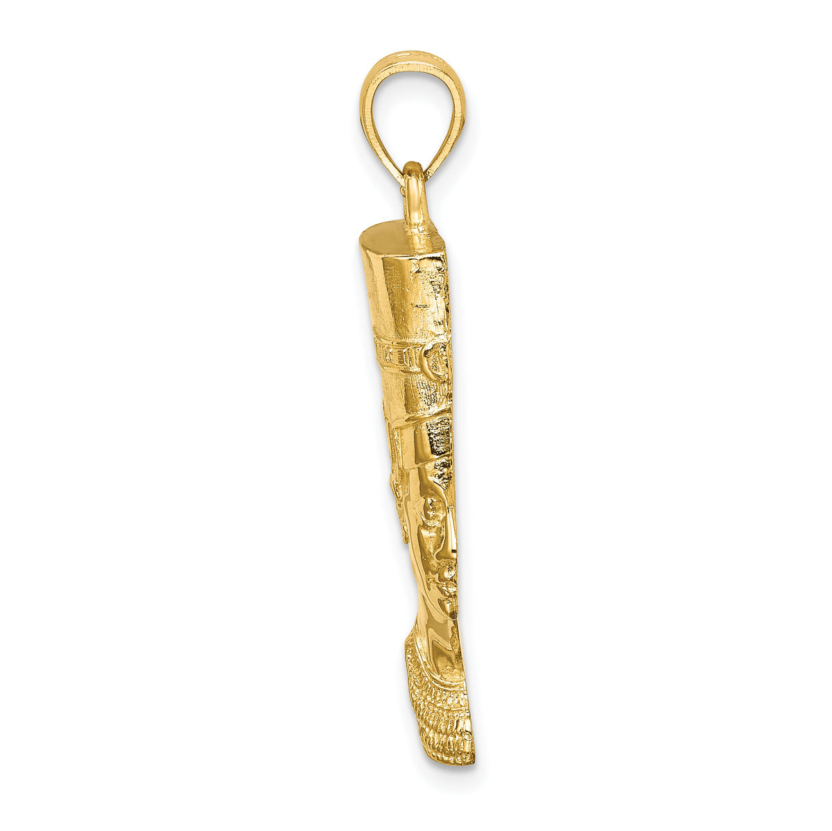 14K 2-D Polished / Textured Nefertiti Profile Charm-K7167