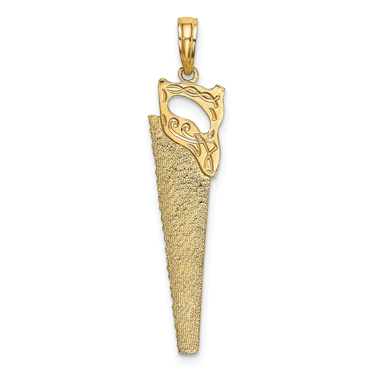 14K 3-D Flat Hand Saw Charm-K7169