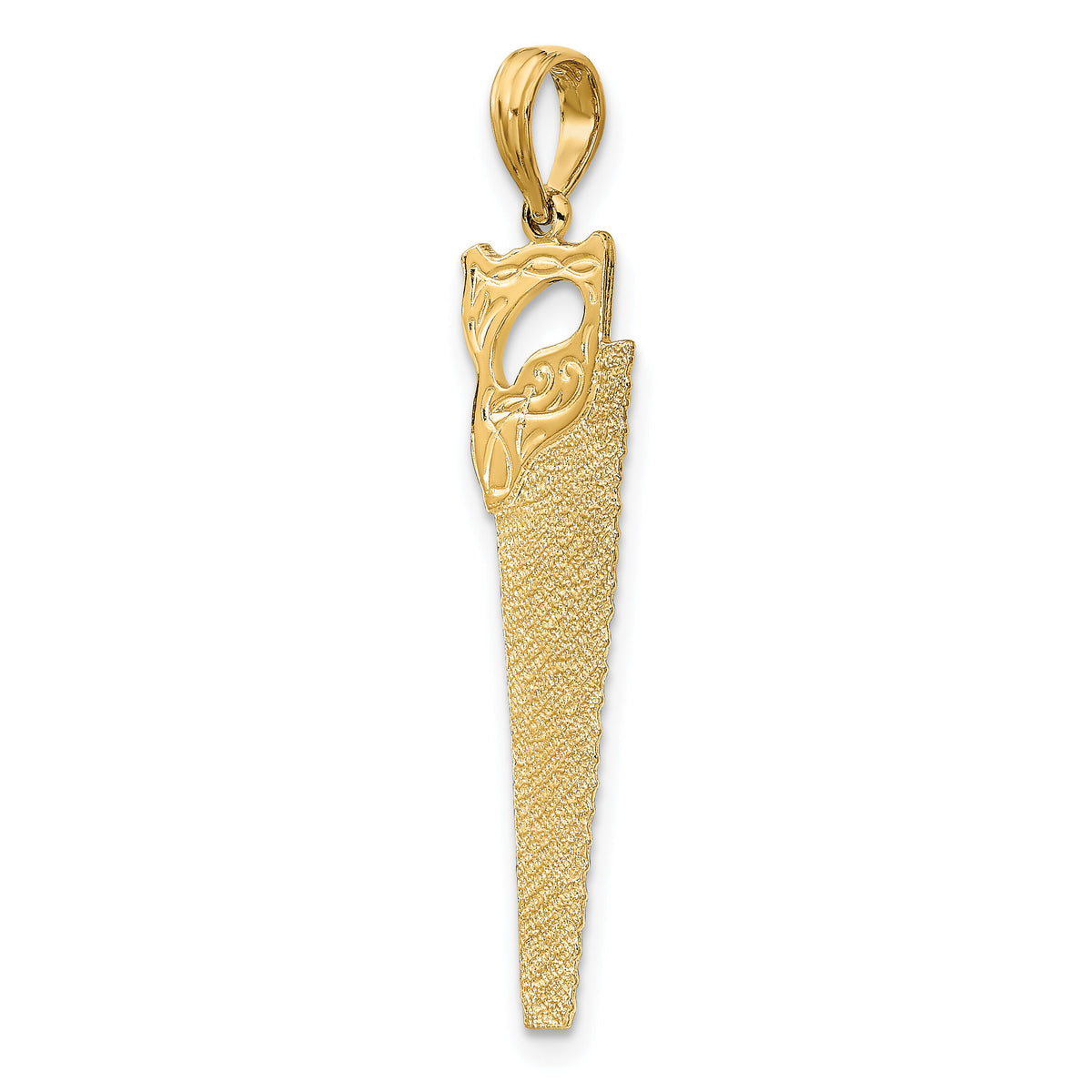 14K 3-D Flat Hand Saw Charm-K7169