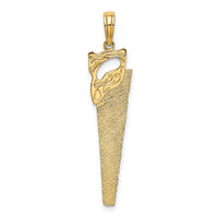 14K 3-D Flat Hand Saw Charm-K7169