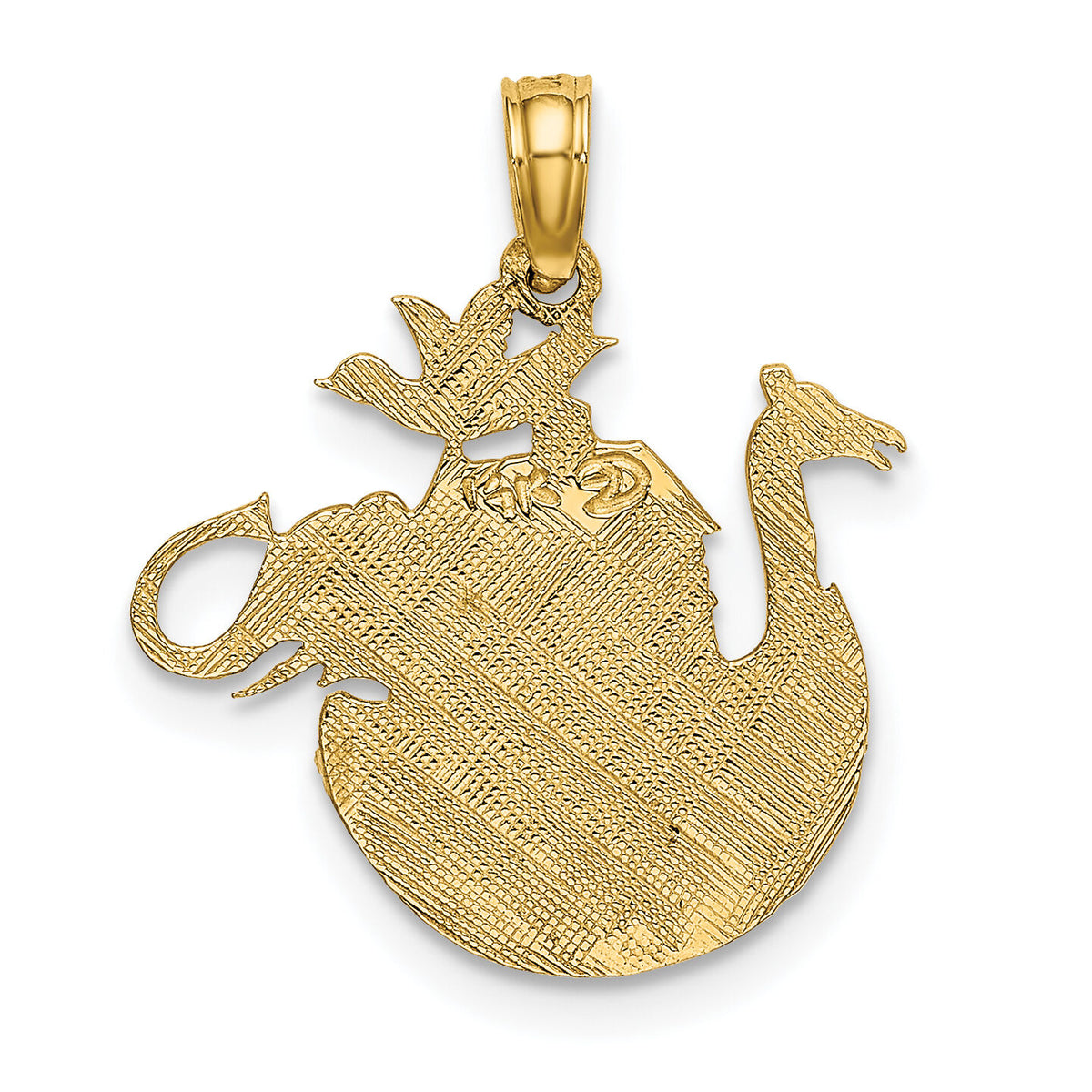 14K Engraved Flat Noah's Ark Charm-K7171
