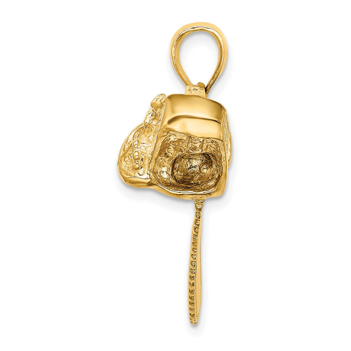 14K 3-D Large Chain Saw Charm-K7174