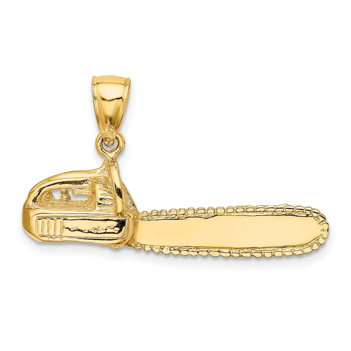 14K 3-D Large Chain Saw Charm-K7174