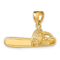 14K 3-D Large Chain Saw Charm-K7174