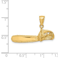 14K 3-D Large Chain Saw Charm-K7174