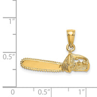 14K 3-D Small Chain Saw Charm-K7176